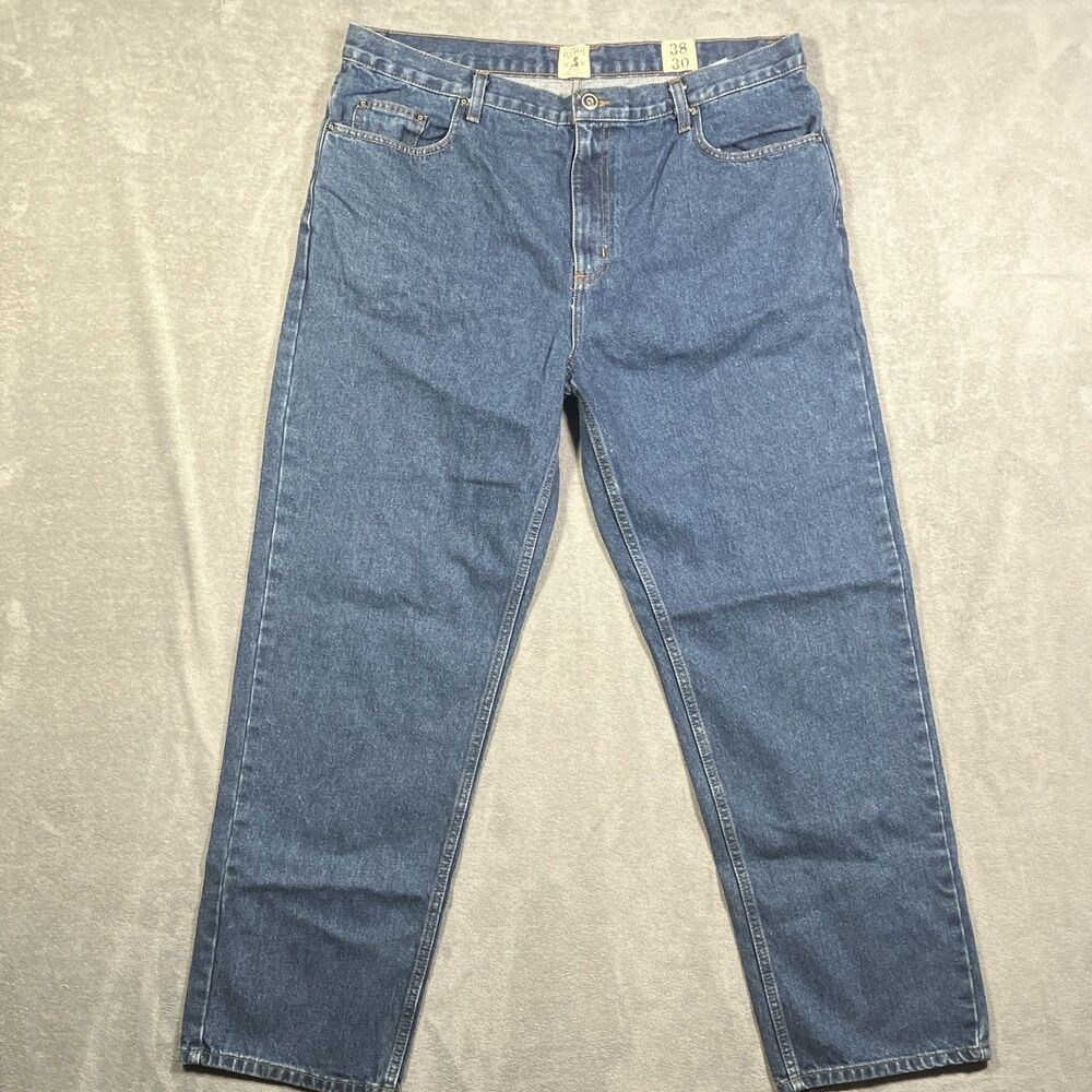 RedHead Mens Regular Straight Medium Wash Blue Denim Jeans Cotton 38x30